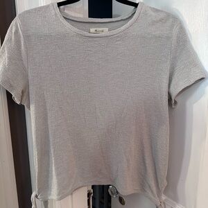 Madewell Texture And Thread Modern Side Tie Top Gray H8951